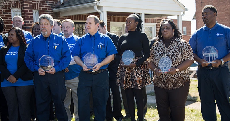 ADT employees are presented with Lifesaver Awards