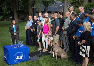 ADT CEO Tim Whall presented LifeSavers to seven ADT employees.