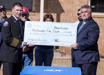 The Shallowater Volunteer Fire Department is presented with $5,000,