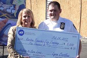 A $5,000 check from ADT was presented to the Raritan Township Fire Co. during the LifeSaver event.