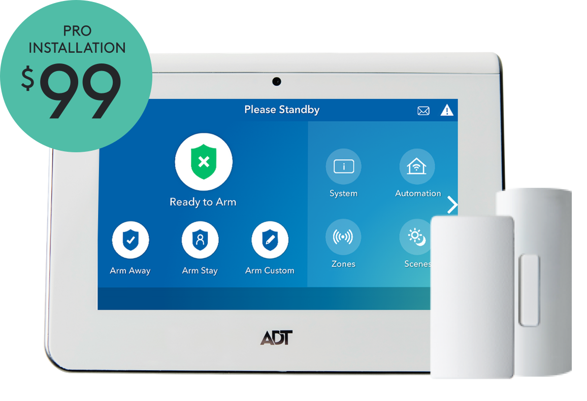 ADT intrusion detection package professionally installed for $149