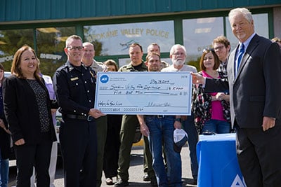 ADT presented the sheriff’s office, fire department and Spokane chapter of the National Alliance on Mental Illness with $5,000.