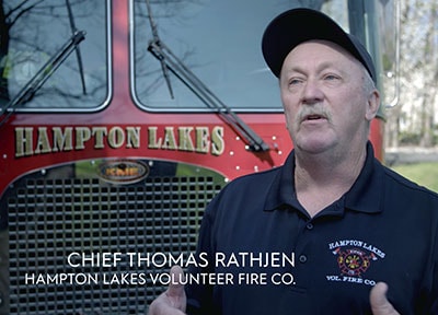Chief Thomas Rathjen of the Hampton Lakes Volunteer Fire Co.